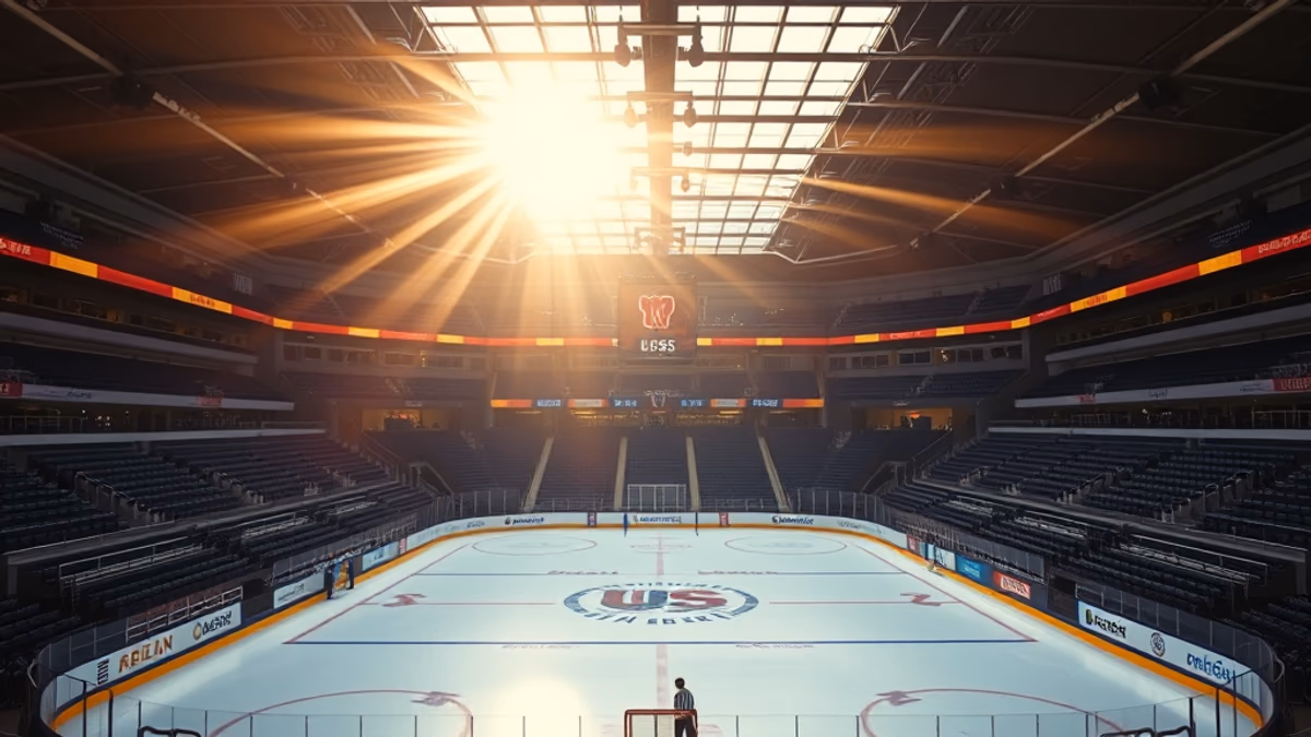 UBS Arena Belmont with Islanders hockey game underway