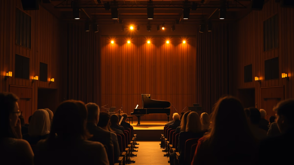 Staller Center main stage interior with audience at jazz performance