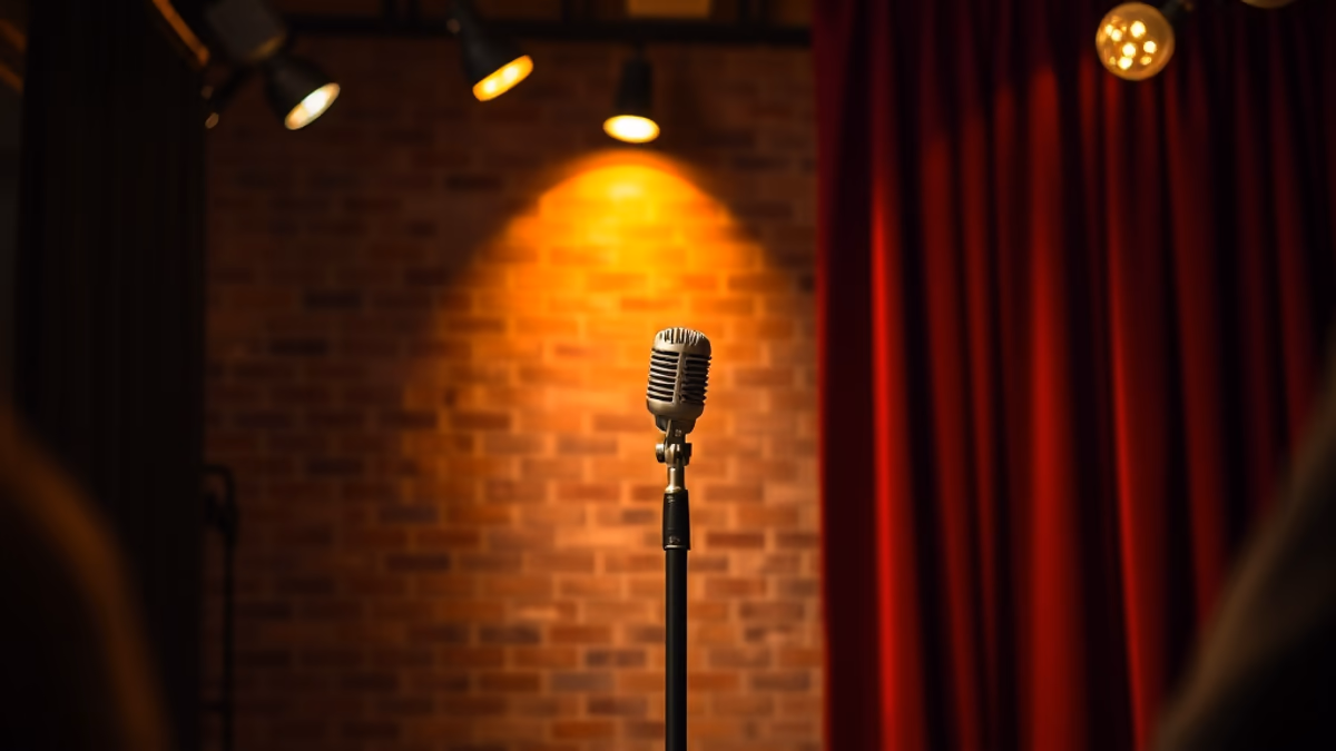 The Paramount Huntington with a touring comedy headliner on stage